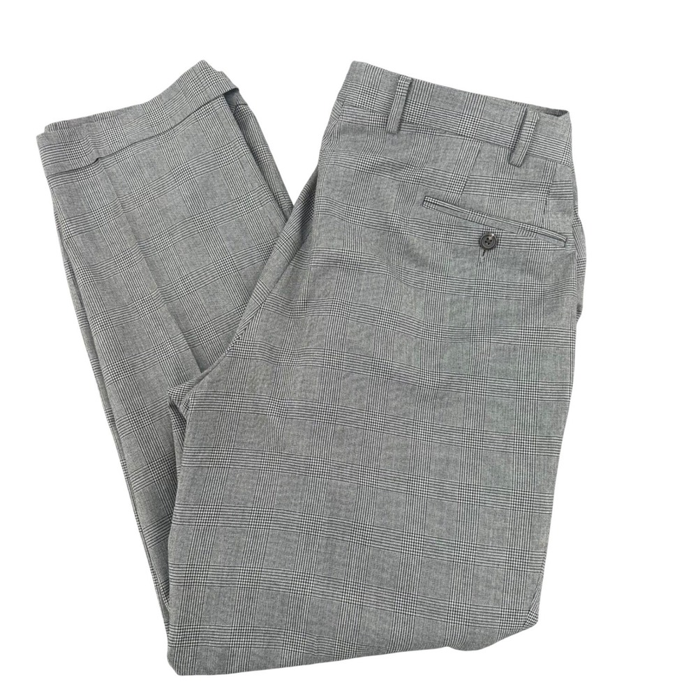 Lauren Ralph Lauren Mens Grey Glen Plaid Pleated Cuffed Dress Pants 36x30 - Picture 2 of 9
